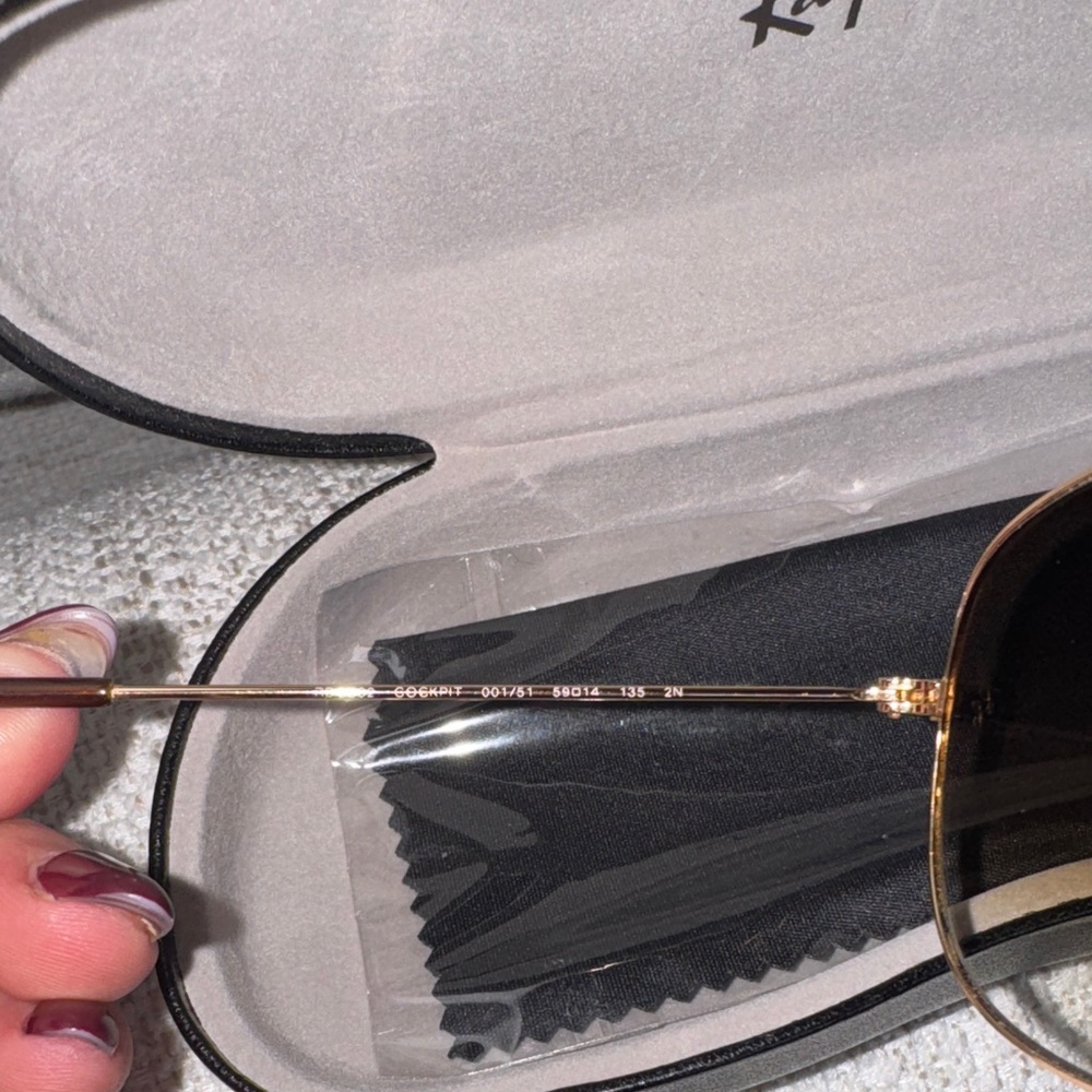 Ray-Ban Cockpit Gold and Brown Aviator Sunglasses - Picture 3 of 5
